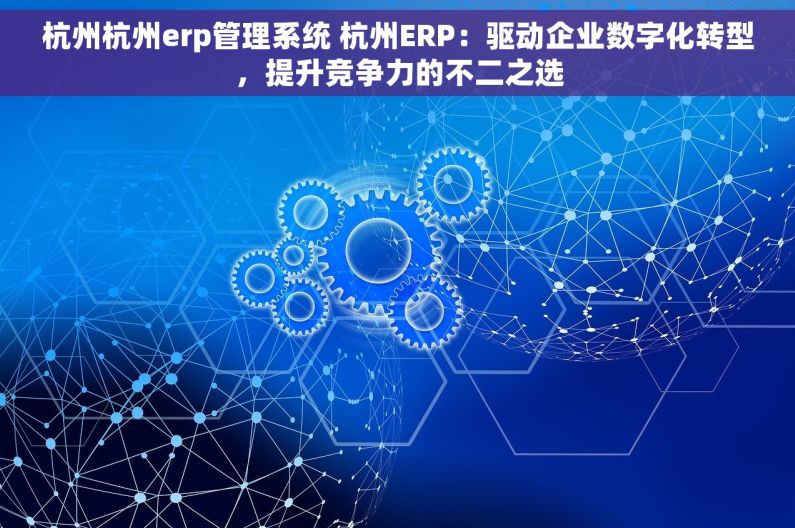 杭州杭州erp管理系统 杭州ERP：驱动企业数字化转型，提升竞争力的不二之选