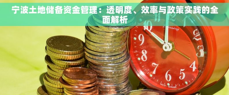 宁波土地储备资金管理：透明度、效率与政策实践的全面解析