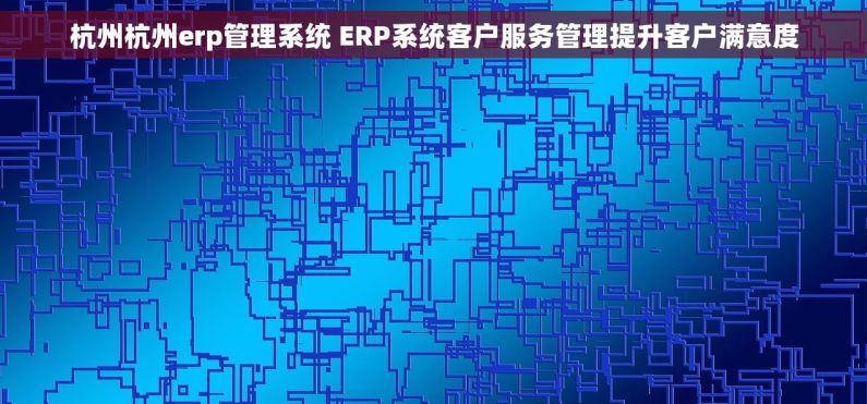 杭州杭州erp管理系统 ERP系统客户服务管理提升客户满意度