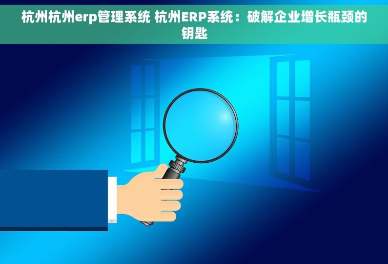 杭州杭州erp管理系统 杭州ERP系统：破解企业增长瓶颈的钥匙