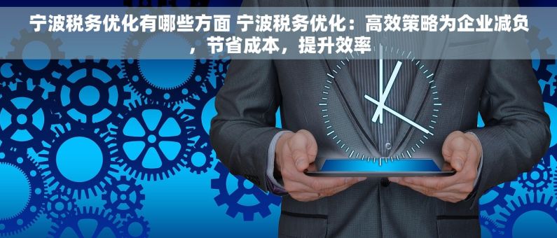 宁波税务优化有哪些方面 宁波税务优化：高效策略为企业减负，节省成本，提升效率