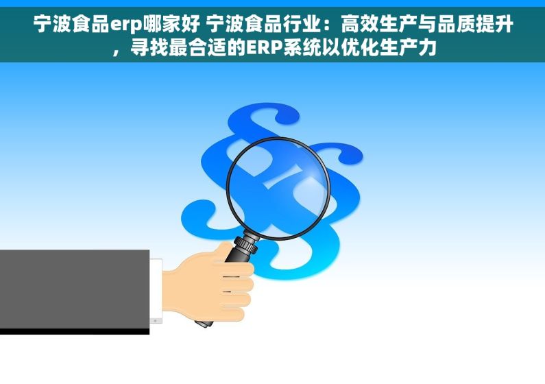 宁波食品erp哪家好 宁波食品行业：高效生产与品质提升，寻找最合适的ERP系统以优化生产力