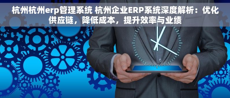 杭州杭州erp管理系统 杭州企业ERP系统深度解析：优化供应链，降低成本，提升效率与业绩
