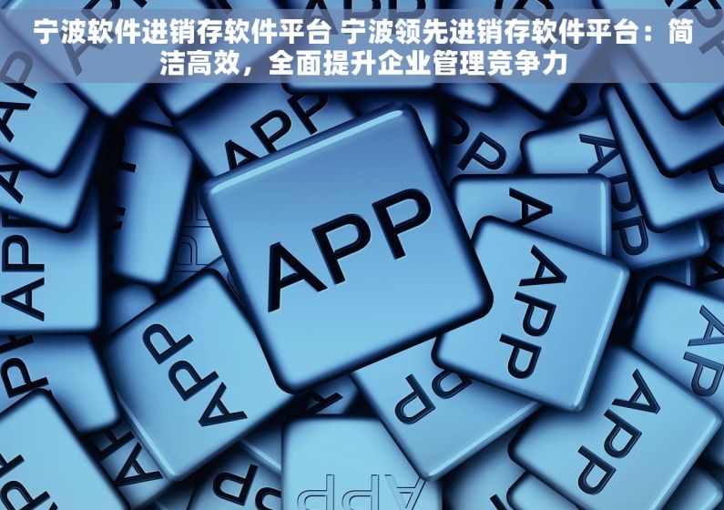 宁波软件进销存软件平台 宁波领先进销存软件平台：简洁高效，全面提升企业管理竞争力