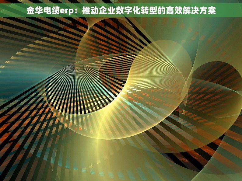 金华电缆erp：推动企业数字化转型的高效解决方案