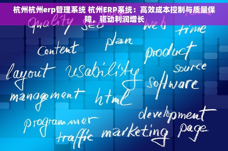 杭州杭州erp管理系统 杭州ERP系统：高效成本控制与质量保障，驱动利润增长