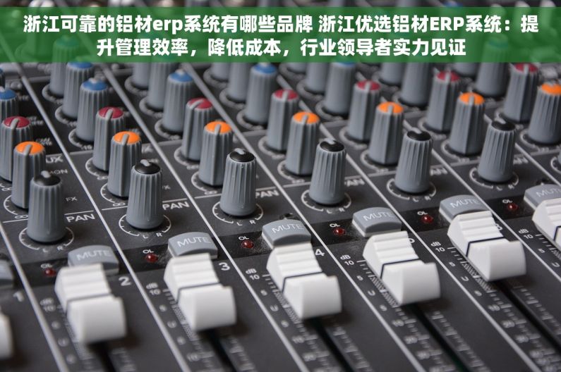 浙江可靠的铝材erp系统有哪些品牌 浙江优选铝材ERP系统：提升管理效率，降低成本，行业领导者实力见证