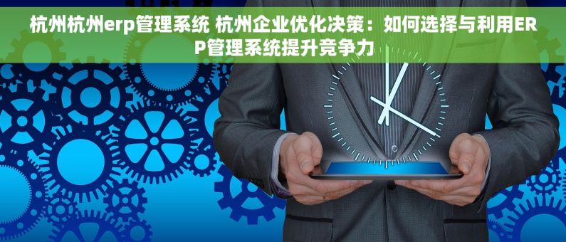 杭州杭州erp管理系统 杭州企业优化决策：如何选择与利用ERP管理系统提升竞争力