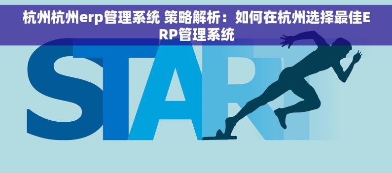杭州杭州erp管理系统 策略解析：如何在杭州选择最佳ERP管理系统