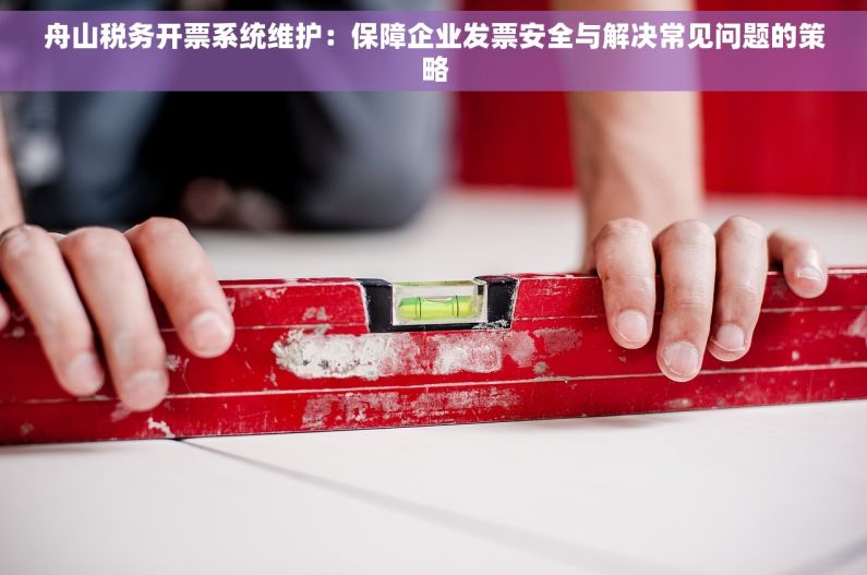 舟山税务开票系统维护：保障企业发票安全与解决常见问题的策略