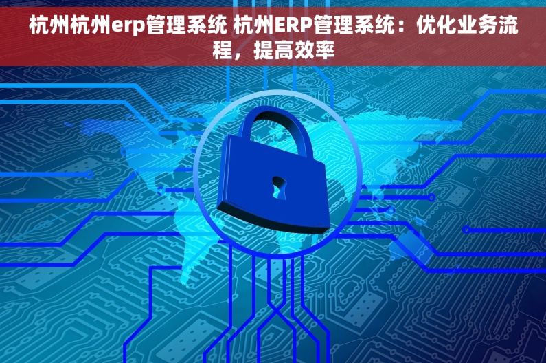杭州杭州erp管理系统 杭州ERP管理系统：优化业务流程，提高效率