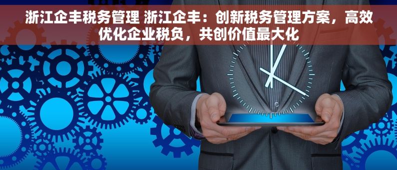 浙江企丰税务管理 浙江企丰：创新税务管理方案，高效优化企业税负，共创价值最大化
