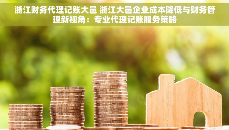 浙江财务代理记账大邑 浙江大邑企业成本降低与财务管理新视角：专业代理记账服务策略