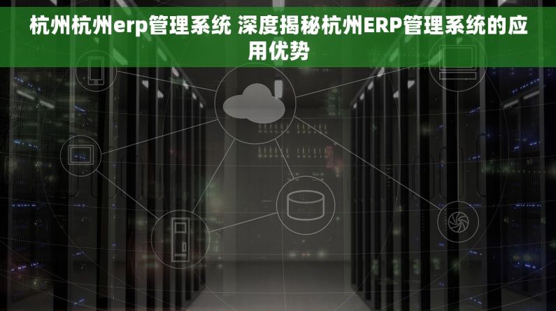 杭州杭州erp管理系统 深度揭秘杭州ERP管理系统的应用优势