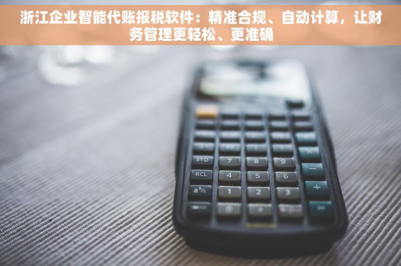 浙江企业智能代账报税软件：精准合规、自动计算，让财务管理更轻松、更准确