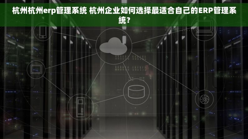 杭州杭州erp管理系统 杭州企业如何选择最适合自己的ERP管理系统？