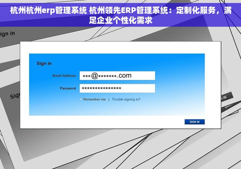 杭州杭州erp管理系统 杭州领先ERP管理系统：定制化服务，满足企业个性化需求