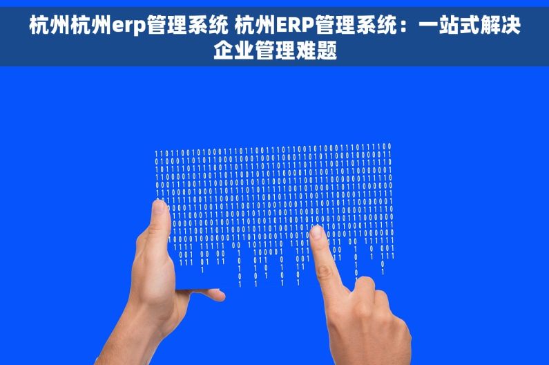 杭州杭州erp管理系统 杭州ERP管理系统：一站式解决企业管理难题