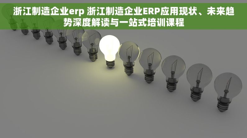 浙江制造企业erp 浙江制造企业ERP应用现状、未来趋势深度解读与一站式培训课程