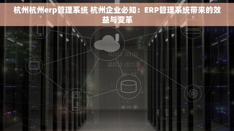 杭州杭州erp管理系统 杭州企业必知：ERP管理系统带来的效益与变革