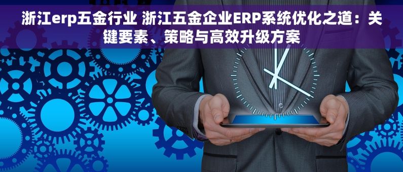 浙江erp五金行业 浙江五金企业ERP系统优化之道：关键要素、策略与高效升级方案
