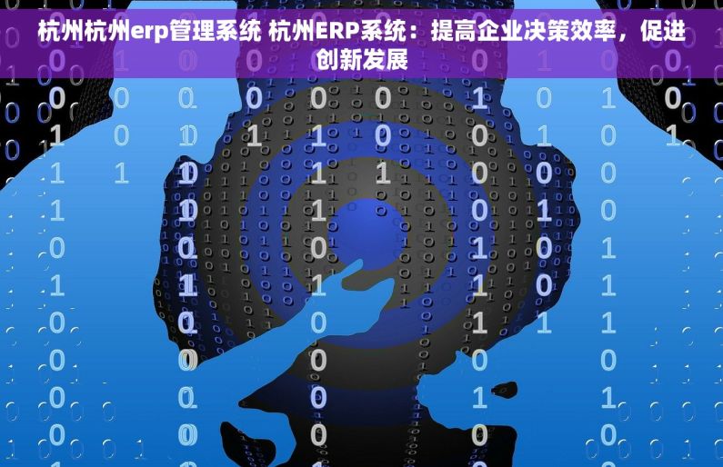 杭州杭州erp管理系统 杭州ERP系统：提高企业决策效率，促进创新发展