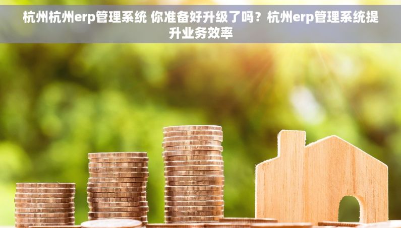 杭州杭州erp管理系统 你准备好升级了吗？杭州erp管理系统提升业务效率
