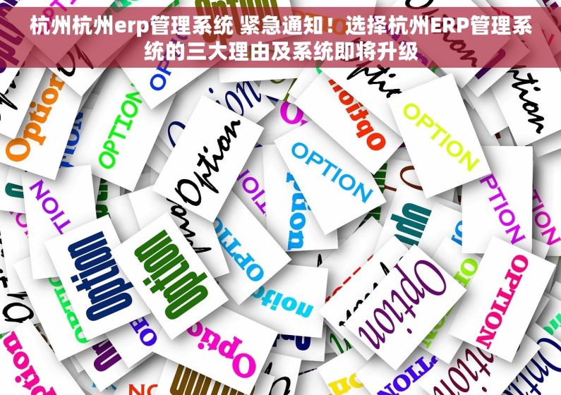 杭州杭州erp管理系统 紧急通知！选择杭州ERP管理系统的三大理由及系统即将升级
