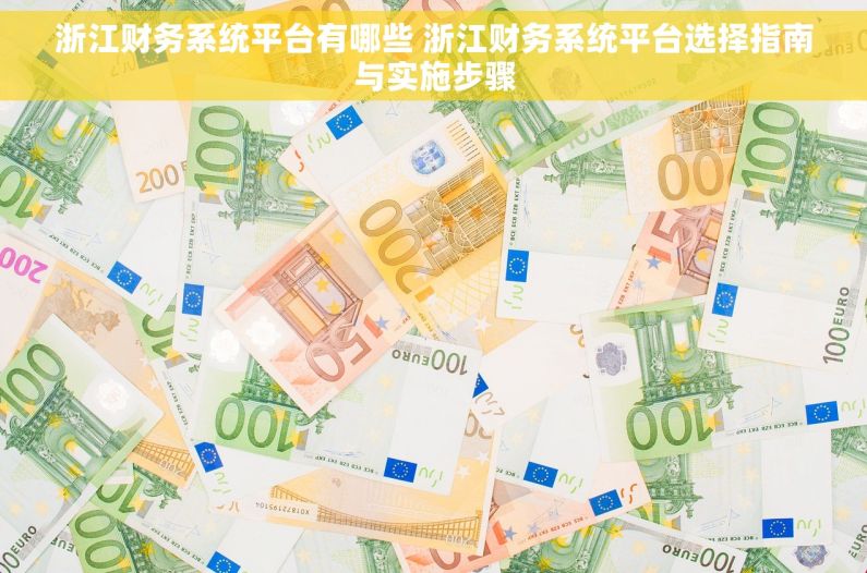 浙江财务系统平台有哪些 浙江财务系统平台选择指南与实施步骤