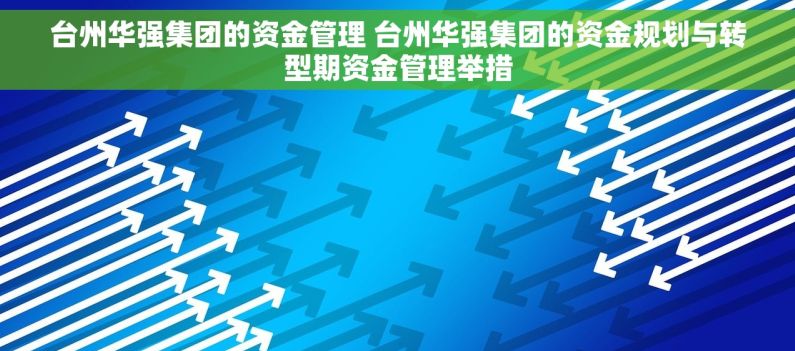 台州华强集团的资金管理 台州华强集团的资金规划与转型期资金管理举措