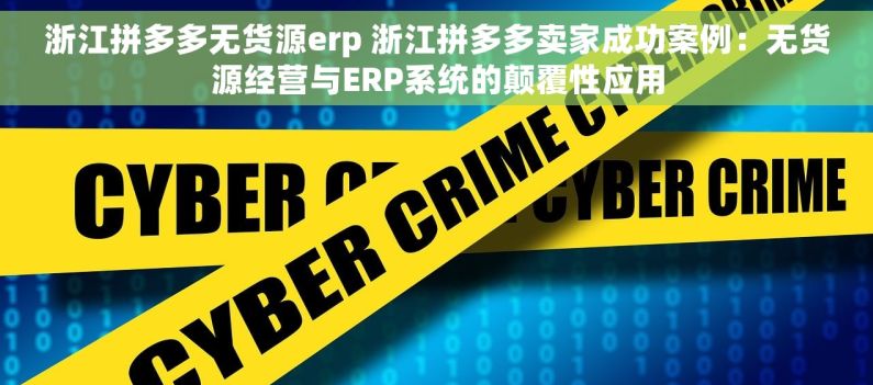 浙江拼多多无货源erp 浙江拼多多卖家成功案例：无货源经营与ERP系统的颠覆性应用