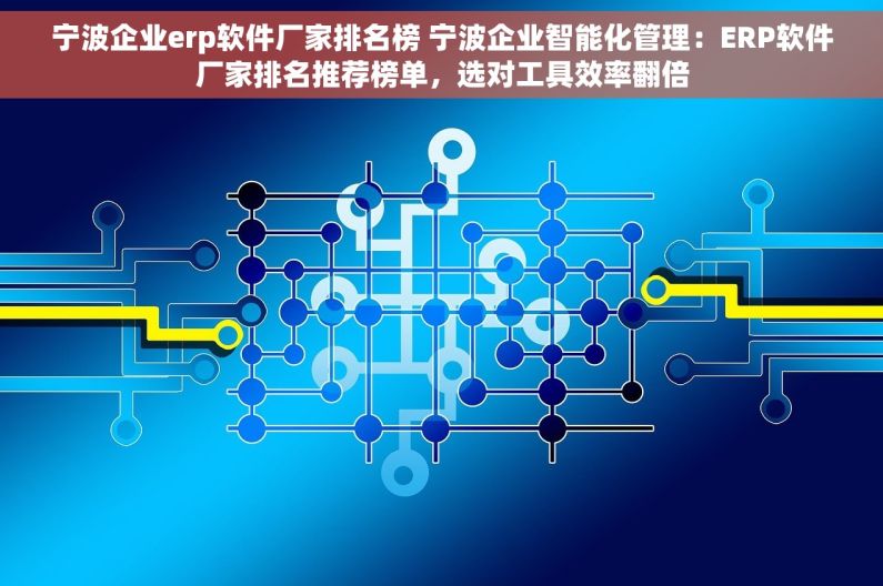 宁波企业erp软件厂家排名榜 宁波企业智能化管理：ERP软件厂家排名推荐榜单，选对工具效率翻倍