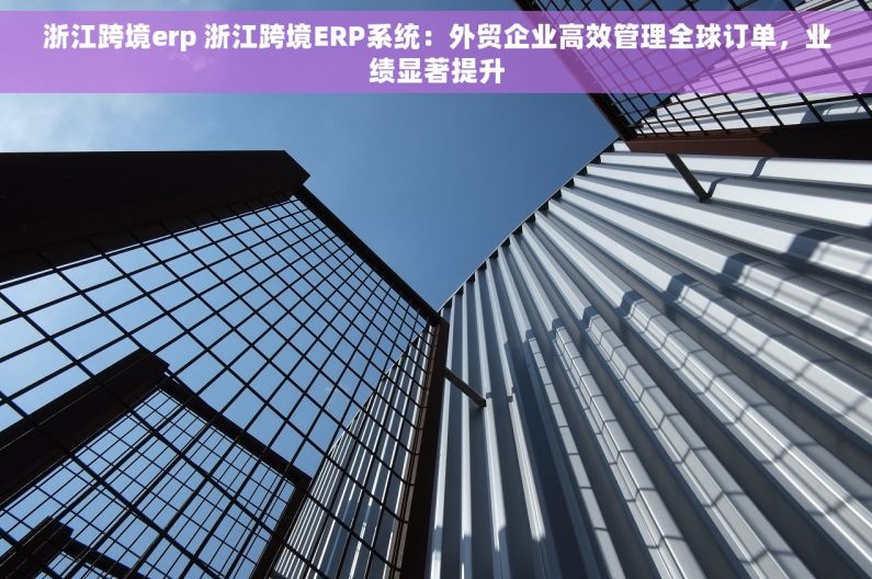 浙江跨境erp 浙江跨境ERP系统：外贸企业高效管理全球订单，业绩显著提升