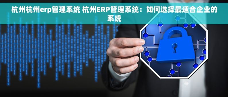 杭州杭州erp管理系统 杭州ERP管理系统：如何选择最适合企业的系统