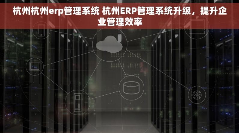 杭州杭州erp管理系统 杭州ERP管理系统升级，提升企业管理效率