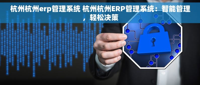 杭州杭州erp管理系统 杭州杭州ERP管理系统：智能管理，轻松决策