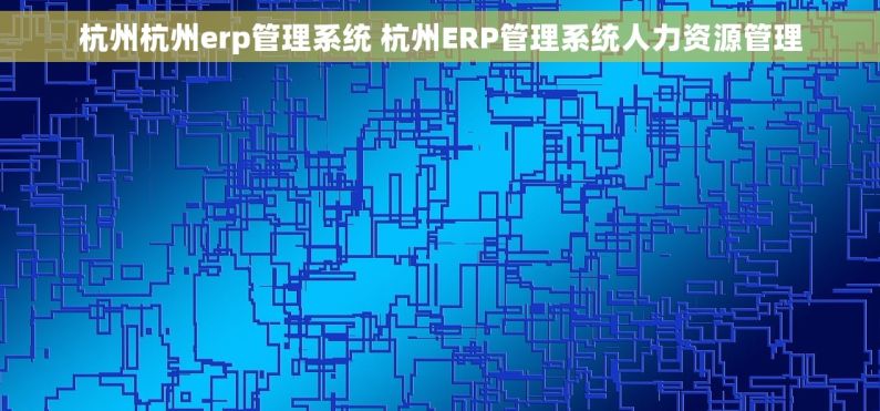 杭州杭州erp管理系统 杭州ERP管理系统人力资源管理