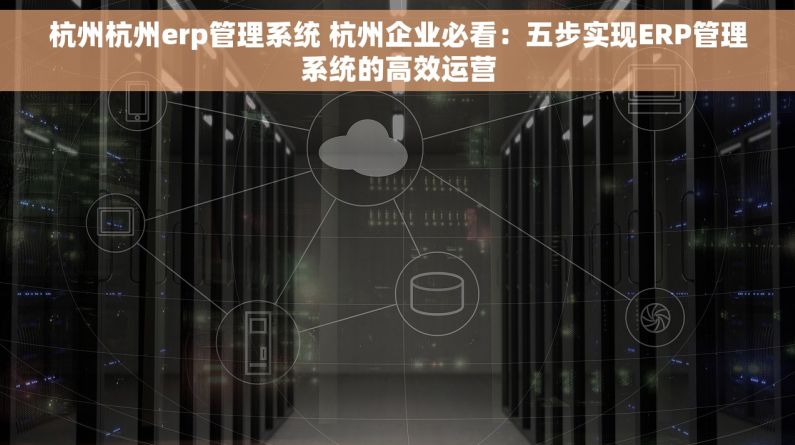 杭州杭州erp管理系统 杭州企业必看：五步实现ERP管理系统的高效运营