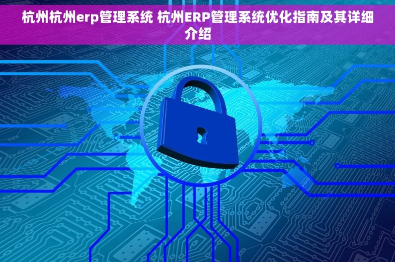 杭州杭州erp管理系统 杭州ERP管理系统优化指南及其详细介绍