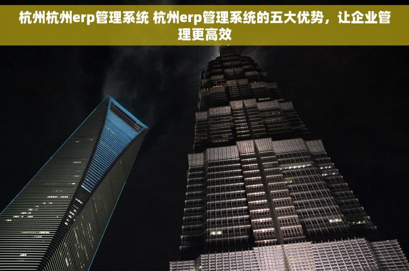 杭州杭州erp管理系统 杭州erp管理系统的五大优势，让企业管理更高效