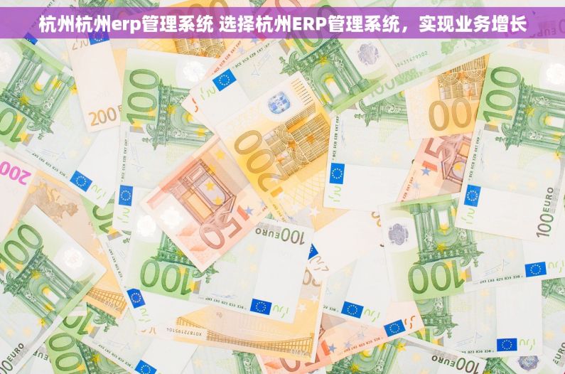杭州杭州erp管理系统 选择杭州ERP管理系统，实现业务增长