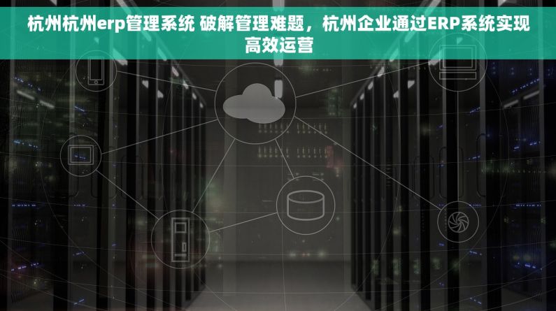 杭州杭州erp管理系统 破解管理难题，杭州企业通过ERP系统实现高效运营