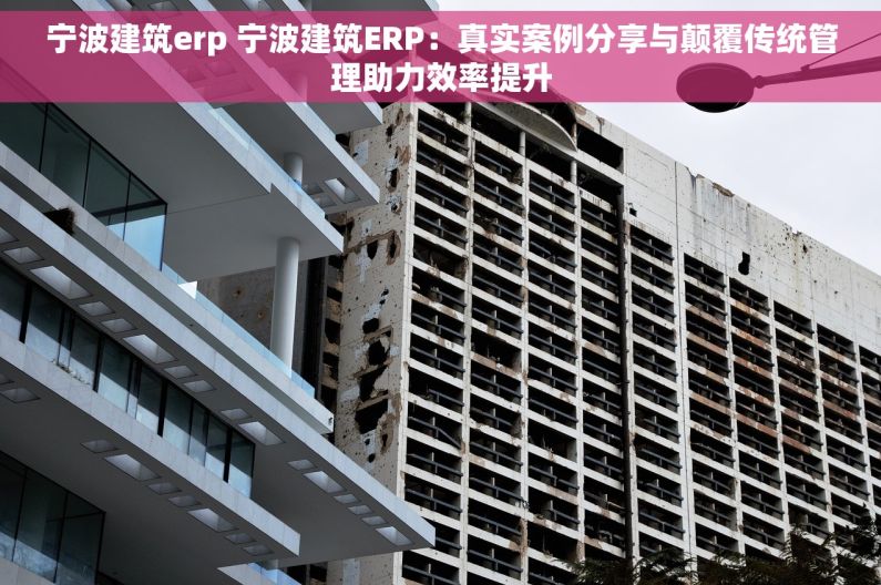 宁波建筑erp 宁波建筑ERP：真实案例分享与颠覆传统管理助力效率提升