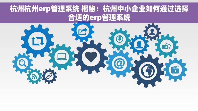 杭州杭州erp管理系统 揭秘：杭州中小企业如何通过选择合适的erp管理系统