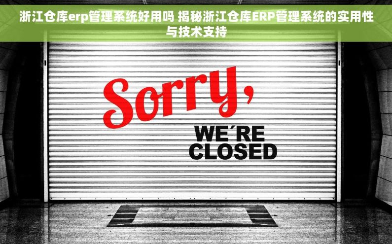 浙江仓库erp管理系统好用吗 揭秘浙江仓库ERP管理系统的实用性与技术支持