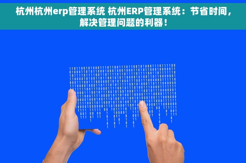 杭州杭州erp管理系统 杭州ERP管理系统：节省时间，解决管理问题的利器！