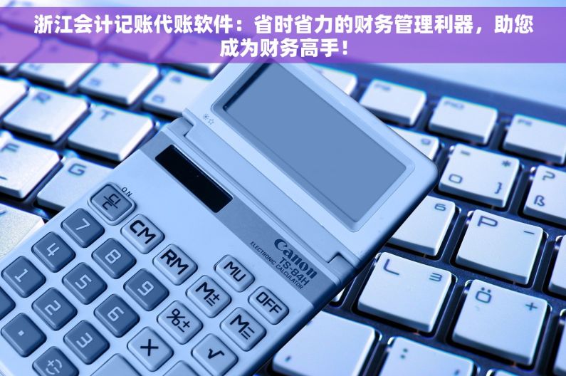 浙江会计记账代账软件：省时省力的财务管理利器，助您成为财务高手！
