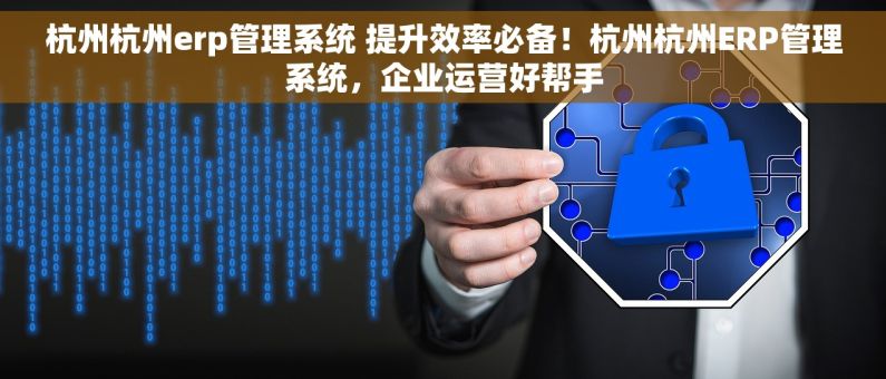 杭州杭州erp管理系统 提升效率必备！杭州杭州ERP管理系统，企业运营好帮手