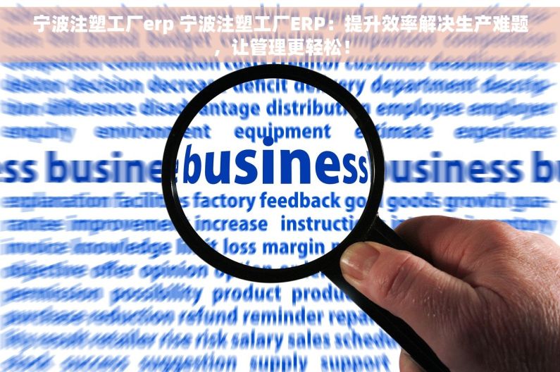 宁波注塑工厂erp 宁波注塑工厂ERP：提升效率解决生产难题，让管理更轻松！