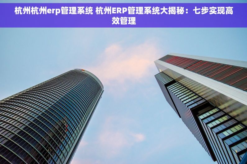 杭州杭州erp管理系统 杭州ERP管理系统大揭秘：七步实现高效管理